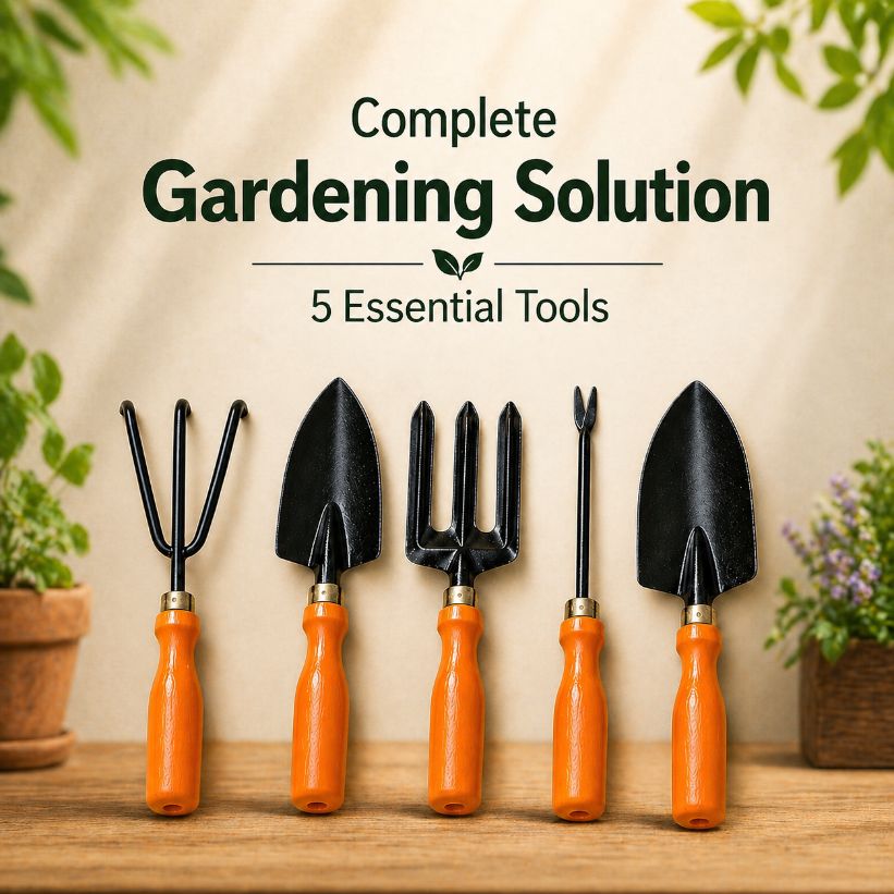 Essential Gardening Hand Tools - 5 Pieces